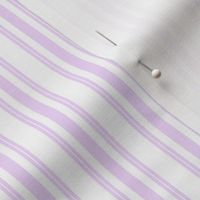 Trendy Large Orchid Lilac  Pastel Purple French Mattress Ticking Double Stripes