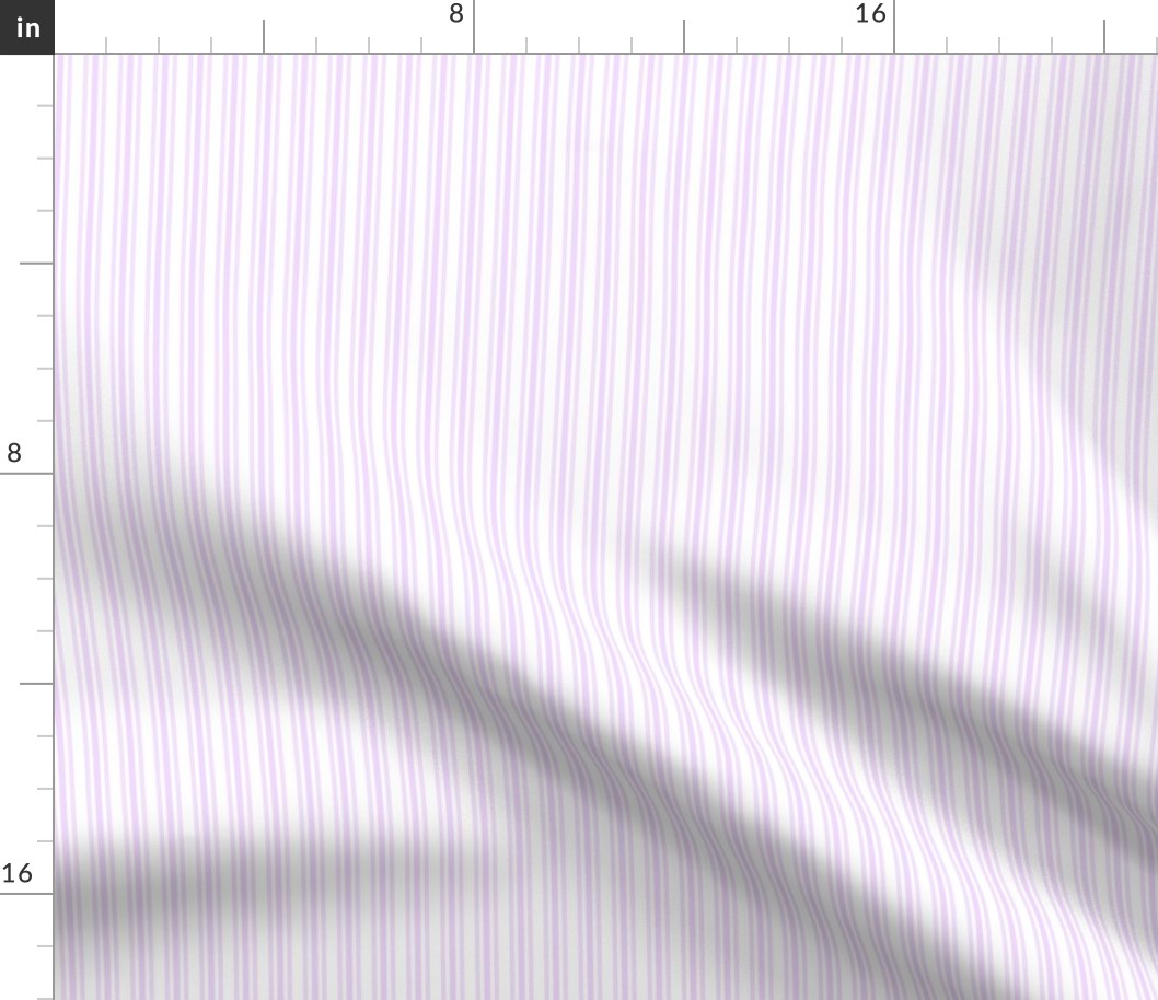 Classic Small Orchid Lilac Pastel Pale Purple French Mattress Ticking Double Stripes