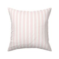 Trendy Large Pink Rosebud Pastel Pink French Mattress Ticking Double Stripes