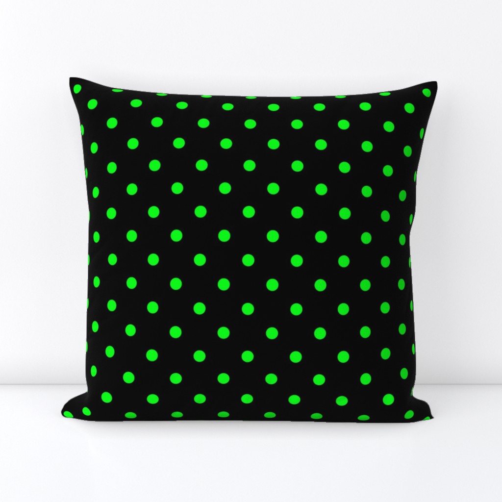 Black Licorice and Lime Green Polka Dots