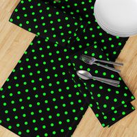 Black Licorice and Lime Green Polka Dots