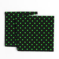 Black Licorice and Lime Green Polka Dots