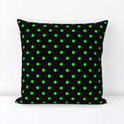 Black Licorice and Lime Green Polka Dots