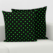 Black Licorice and Lime Green Polka Dots