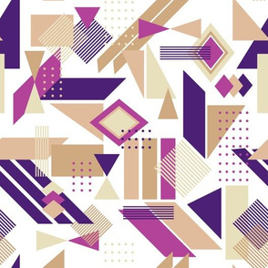 color blocks and dots - purple and tan