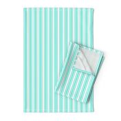 Trendy Large Aqua Gift Box Pastel Aqua French Mattress Ticking Double Stripes