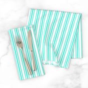 Trendy Large Aqua Gift Box Pastel Aqua French Mattress Ticking Double Stripes