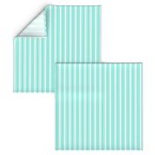 Trendy Large Aqua Gift Box Pastel Aqua French Mattress Ticking Double Stripes