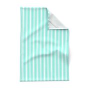 Trendy Large Aqua Gift Box Pastel Aqua French Mattress Ticking Double Stripes