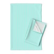 Classic Small Aqua Gift Box Pastel Aqua French Mattress Ticking Double Stripes