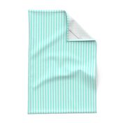 Classic Small Aqua Gift Box Pastel Aqua French Mattress Ticking Double Stripes