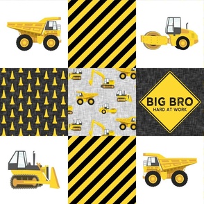 Big Bro  - Construction Wholecloth - yellow and black - LAD19BS