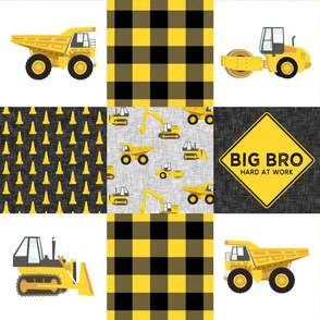 Big Bro  - Construction Wholecloth - yellow and black plaid - LAD19BS