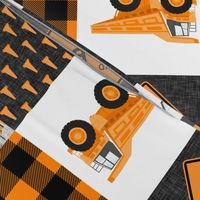 Big Bro  - Construction Wholecloth - orange and black plaid (90) - LAD19BS