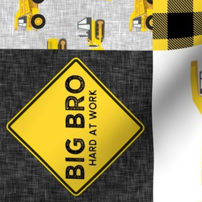 Big Bro  - Construction Wholecloth - yellow and black plaid (90) - LAD19BS