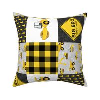 Big Bro  - Construction Wholecloth - yellow and black plaid (90) - LAD19BS