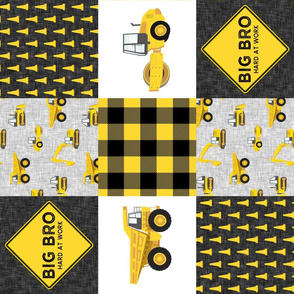 Big Bro  - Construction Wholecloth - yellow and black plaid (90) - LAD19BS