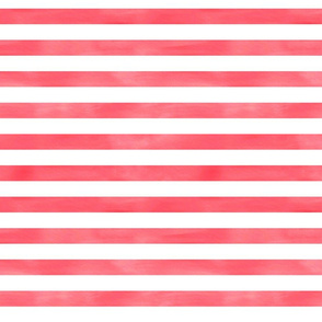 Watercolor Stripe in Red and White