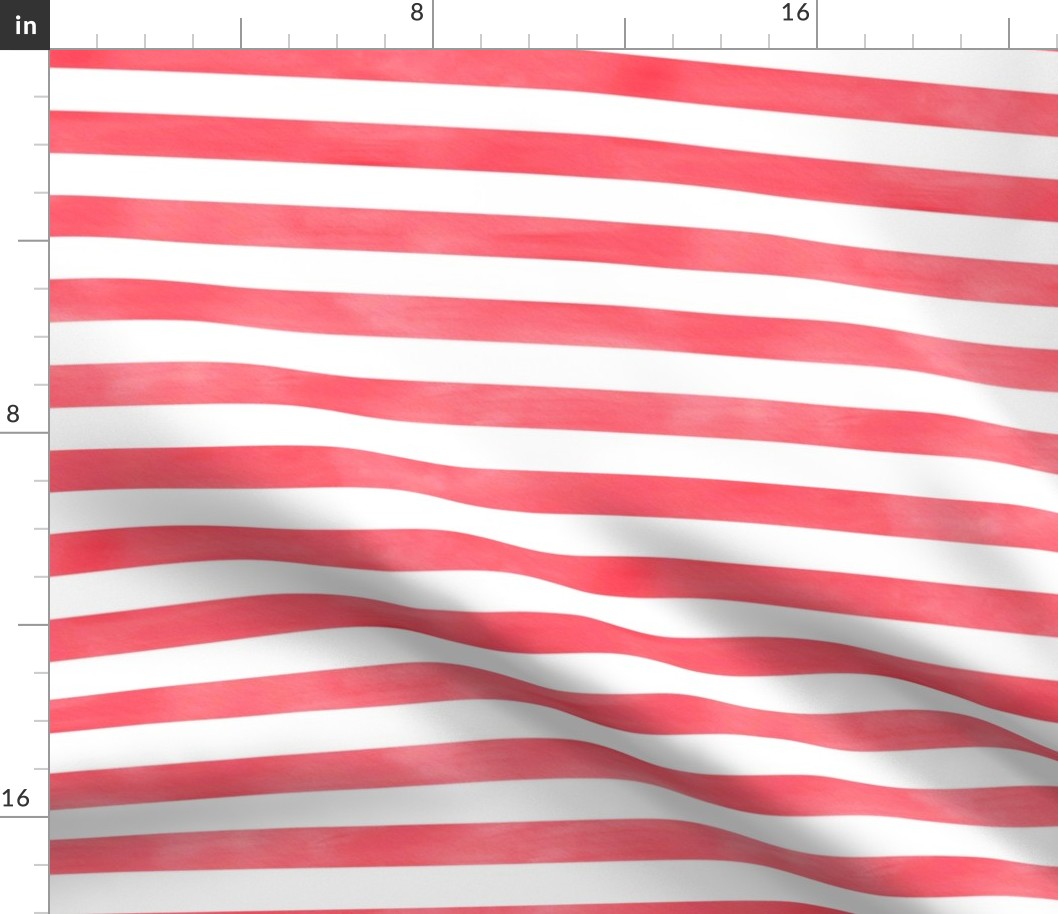 Watercolor Stripe in Red and White