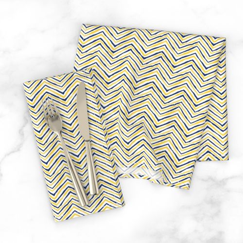 navy and gold zig zag small size