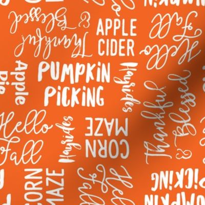 Favorite things of fall - fall words on orange - LAD19