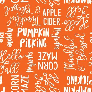 Favorite things of fall - fall words on orange - LAD19