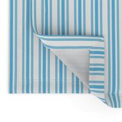 Trendy Large Blue Sky Pastel Blue French Mattress Ticking Double Stripes