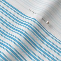 Classic Small Blue Sky Pastel Blue French Mattress Ticking Double Stripes