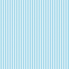 Classic Small Blue Sky Pastel Blue French Mattress Ticking Double Stripes