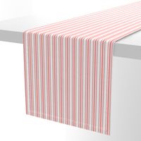 Trendy Large Coral Rose Pastel Coral French Mattress Ticking Double Stripes