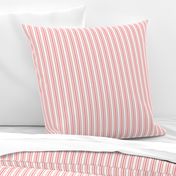 Trendy Large Coral Rose Pastel Coral French Mattress Ticking Double Stripes