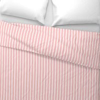 Trendy Large Coral Rose Pastel Coral French Mattress Ticking Double Stripes