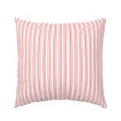 Trendy Large Coral Rose Pastel Coral French Mattress Ticking Double Stripes