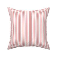 Trendy Large Coral Rose Pastel Coral French Mattress Ticking Double Stripes