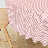 Classic Small Coral Rose Pastel Coral French Mattress Ticking Double Stripes