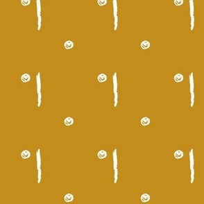 mudcloth freehand spots and lines - mustard