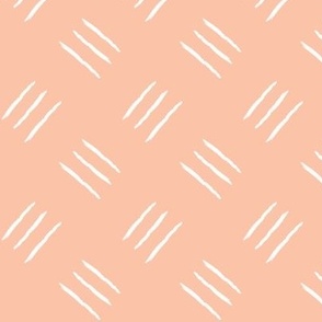 mudcloth freehand  checkerplate - peach