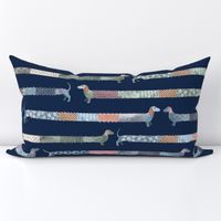 Sashiko Style Dachshund Colorful