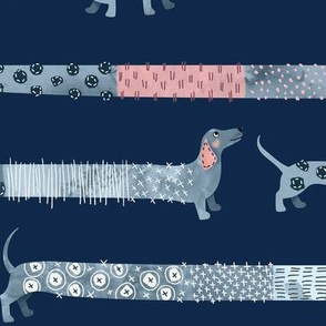 Sashiko Style Dachshund