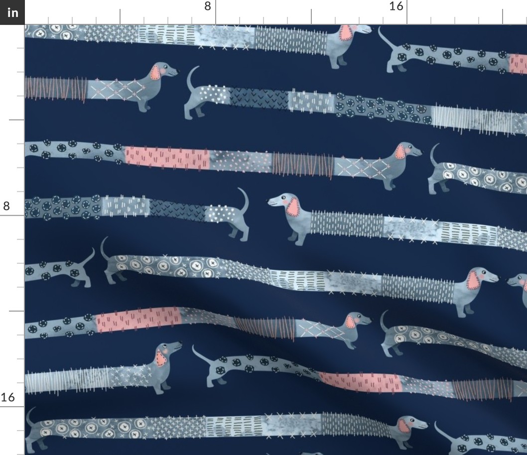 Sashiko Style Dachshund