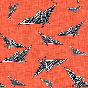 pterosaur flying dinosaur  orange