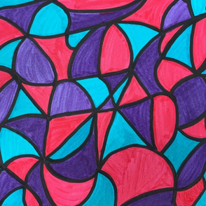 Color Blocks - Blue Pink Purple