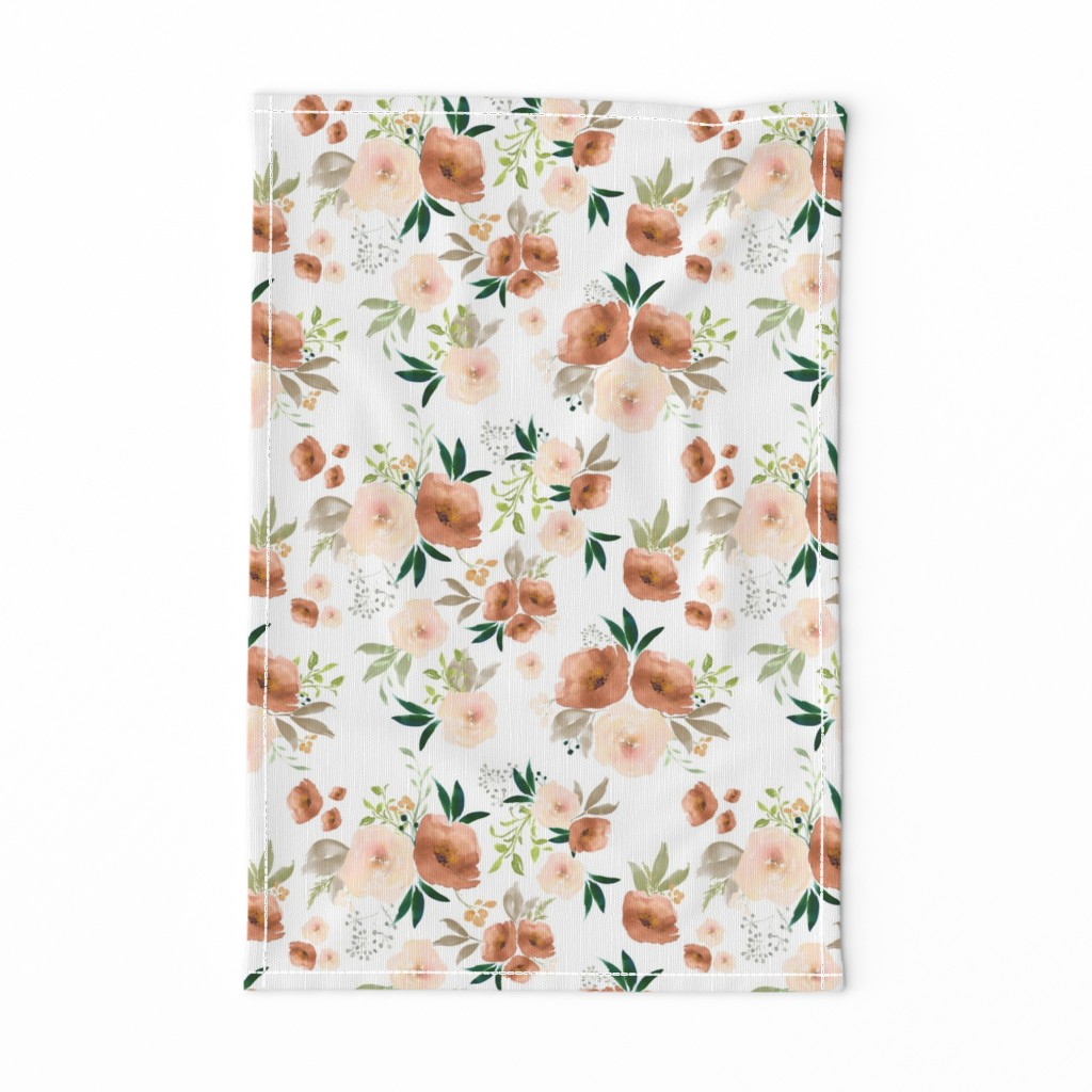 10.5" Sante Fe Watercolor Florals // White