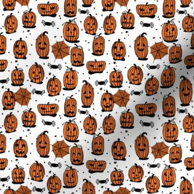SMALL - pumpkins // halloween kids cute scary spooky october fall autumn fabric
