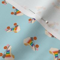 Rainbow Roller Skates - Light Blue