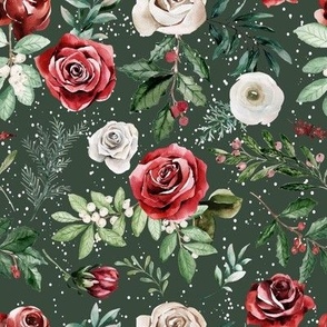 Snowy Christmas Florals // Evergreen