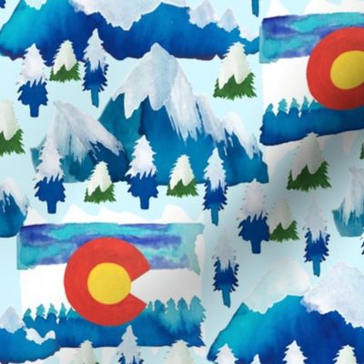 Winter watercolor Colorado small scale