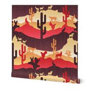 Sonoran Desert Landscape Red Yellow Brown