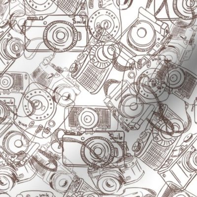 Hand drawn  vintage photo camera pattern design