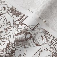 Hand drawn  vintage photo camera pattern design